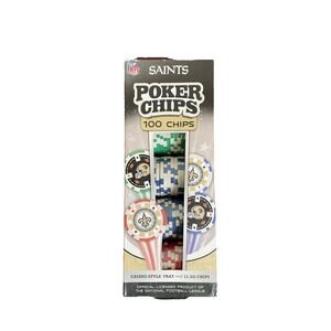 NEW Officially Licensed Collectible NFL New Orleans Saints 100 Piece Poker Chips